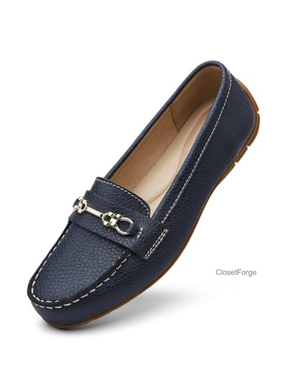 Women's Genuine Leather Loafers Slip-Ons Comfortable Driving Mocs Work Flats